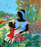Caribbean Art - Janice Sylvia Brock - A Present for Mama