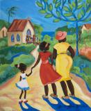 Caribbean Art - Janice Sylvia Brock - Going to Church